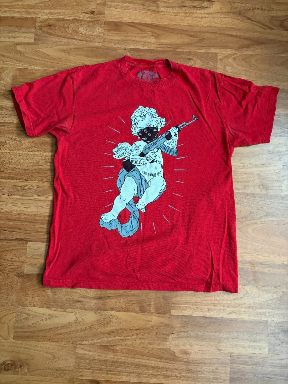 Million Dolla Motive red tattooed angel t-shirt size XL